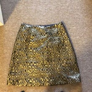 Jill Stuart gold textured skirt